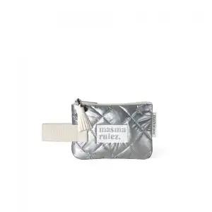 MASMARULEZ Mini strap pouch_stitched ribbon quilt Silver 129820