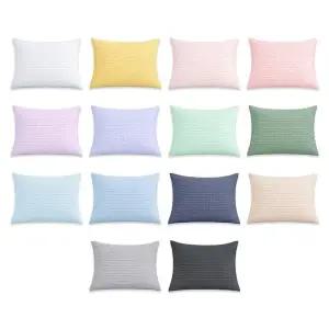 60수 순면 피그먼트 줄누빔 지퍼형 베개 커버 14colors 1+1