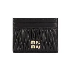 26FW 마틀라세 금장 로고 카드지갑 블랙 5MC076 AFPP F0002