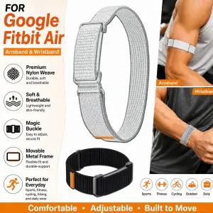 Google Fitbit Air 스트랩용 나일론 직조 이두근 스트랩 밴드용 피트니스 트래커 스포츠 교체용 암밴드