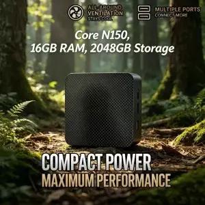 컴팩트 고성능 미니 PC 인텔 코어 N150 16GB RAM SSD 강력한 소형 데스크탑 호스트