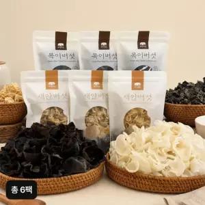 버섯마루 목이버섯 60gX3팩+새얀버섯 60gX3팩 (총 6팩)