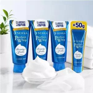 센카 퍼펙트휩 폼클렌징 페이셜 워시 시세이도 세안제 120g 3개+50g 1개 모든피부용
