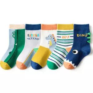 준캡 아동양말 어린이양말 리틀디노 중목양말세트 5족세트