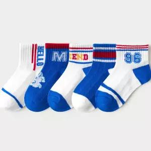 준캡 아동양말 어린이양말 블루M96 중목양말세트 5족세트