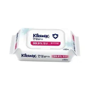 물티슈기타 유한킴벌리)크리넥스안심물티슈(캡형/60매)