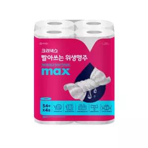 크리넥스 빨아쓰는 위생행주 MAX 54매X4롤