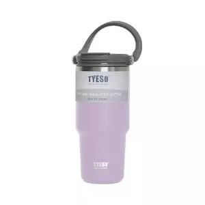 차량텀블러 스포츠텀블러 TYESO 차량 스포츠 내장형빨대 스텐 핸들텀블러 750mL