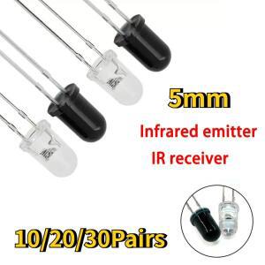 10-30쌍 5mm 940nm IR LED 다이오드 키트 원격제어 DIY 디지털  센서 프로젝트용 적외선 이미터 수신기 F5