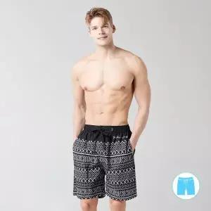 [하프클럽/베이직 엘르] 남성인 모노톤 패턴 보드숏 비치반바지 BEM-S951K