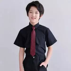 [보리보리/잭키드]여름 주니어 초등학생 반팔와이셔츠 블랙 남