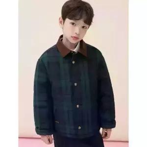 빈폴 키즈 클래식 체크 패딩 점퍼 그린 BI6138U03M BI6138U03MJS