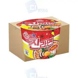 간식 오뚜기 진라면 매운맛 큰컵 컵라면 큰사발 110g 24개