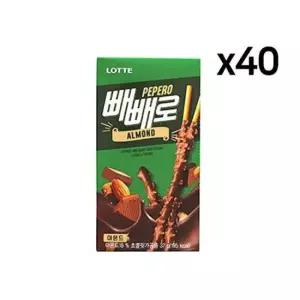 맛있는과자 롯데 빼빼로 아몬드 아이 간식 과자 37g 40개 1Box