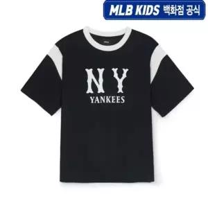 [MLB키즈](마산점)25SS 바시티 배색 레터 로고 티셔츠 7ATSV0253-50BKS