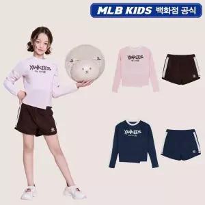 [MLB키즈]걸즈 스트릿 배색 래쉬가드 쇼츠 세트 7FSWB0963