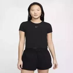 나이키 nike 스포츠웨어 칠 니트 크롭 티셔츠 W - 블랙화이트 FV5509-010