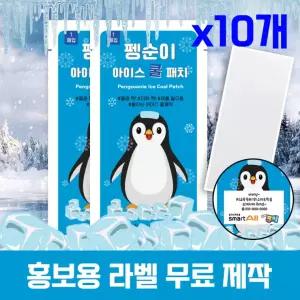 (국내인증) 무색소 펭순이 아이스 쿨패치 10개 패치 열냉각시트
