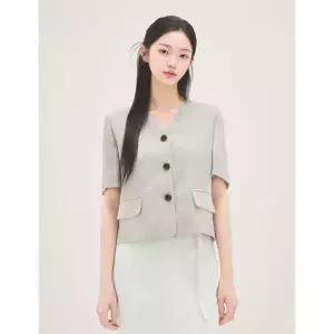 ROEM 브이넥 조직감 반팔자켓 RMJKG37R12 112251