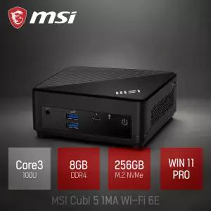 ⓒ MSI 미니PC Cubi 5 1MA Wi-Fi 6E Core3 100U 8GB 256GB WIN11 / 주식용 기업용 가벼운 고성능 미니PC