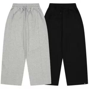 에꼴리에 밑단 스냅 빅와이드바지 26B0281-BK/GY
