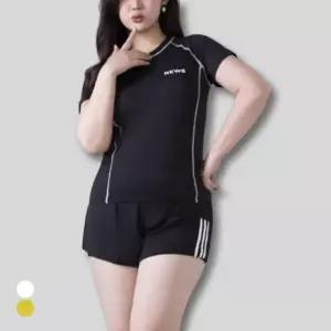 빅사이즈 여성 투피스 수영복 래쉬가드 비치웨어 세트