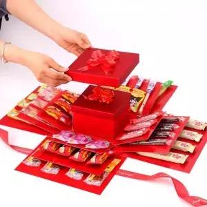 발렌타인데이 생일 결혼기념일 선물 서프라이즈 폭발 상자 수제 조립 간식 DIY 크리스마스용