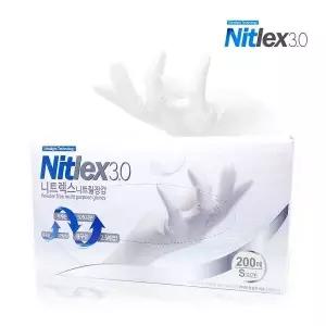 니트렉스 화이트 3.0 니트릴장갑 200매 작업용라텍스장갑요리