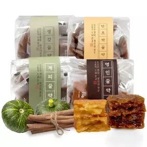 수제한입 미니약과 명인 김규흔 4종 총 400g(꿀+단호박+계피+생강)