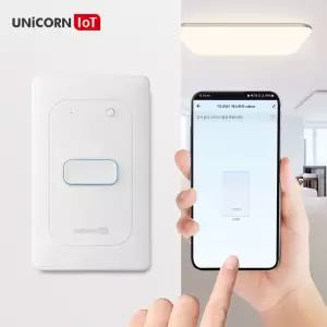 유니콘IoT 1구 스마트 벽스위치 무선원격제어 자동불끄기 WIFI방식 TS-SW1