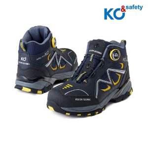 코오롱글로벌 KG-60 안전화 6인치 네이비 옐로우 작업 현장