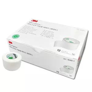 3M 마이크로포 1530-1 백색 2.54cm 12롤 반창고 투명 플라스틱 트랜스포 투명X(종이반창고)