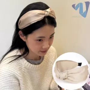 앞머리 잔머리 고정 꼬임 와이드 헤어밴드 디자인 넓은 머리띠 베이지