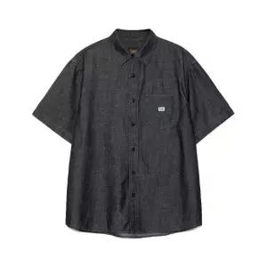 리반팔티 CQK LE2502SS02BS 로코 포켓 데님 반팔 셔츠 블랙 워싱