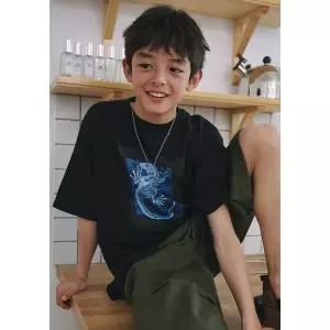 [블루테일]AAB3TS01BK 도마뱀 프린팅 반팔 티셔츠