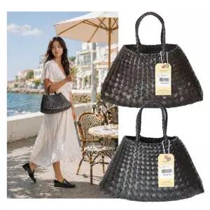 드래곤디퓨전 [본사직수입정품]산타크로체 스몰 위빙 토트백 8893 black dark brown
