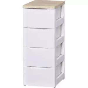 아이리스 우드상판서랍장 HG-324(4단) 레일형/화이트서랍