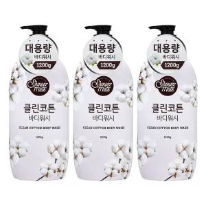 샤워메이트 바디워시 클린코튼 1.2kg 3개