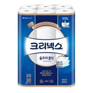 크리넥스 3겹 울트라클린 27m 30롤 2개