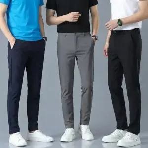 남성 여름 쿨링 스판 초경량 밸트 밴딩 슬랙스 정장 바지