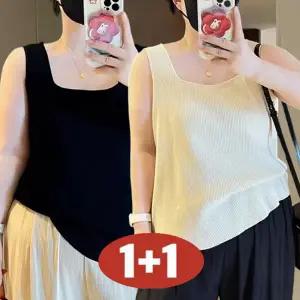 여성 스퀘어넥 1+1 시원한 냉감 아이스 통기성 기본 나시 티 여름 빅사이즈 민소매 쿨 기능성 드라이쿨 나