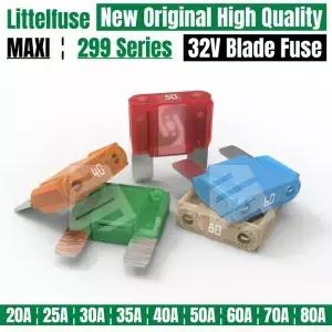 Littelfuse MAXI 퓨즈 32V 대형 블레이드 20A 25A 30A 35A 40A 50A 60A 70A 80A 299 시리즈 트럭 RV 삽입