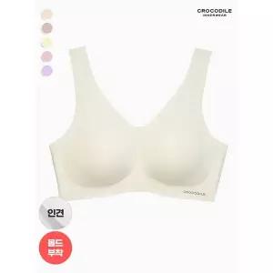 [하프클럽/크로커다일 이너웨어]라이크라 인견쉘론 몰드부착 V넥 브라 1종