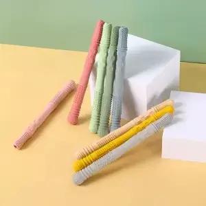 치발기 실리콘 속이 빈 치아발육 튜브 손끼임 방지 어금니 스틱 신생아 장난감 선물 액세서리