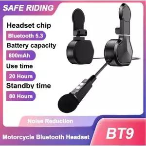 클립 홀더가있는 BT9 오토바이 블루투스 헬멧 헤드셋 800mAh 방수 음성 제어 핸즈프리 통화 음악 플레이어