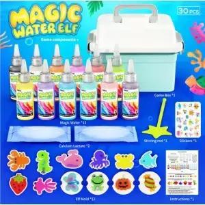 매직 젤 워터 비즈 장난감 12팩 DIY 요정 정원 키트 몰드 포함 STEM 감각 발달 위한 창의적인 생일 선물