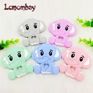 1pcs 실리콘 Teethers 젖니가 남 목걸이 장난감 코끼리 식품 학년 간호 작은 막대