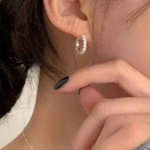 실버귀걸이 Silver 105 stone earrings E 925 Oval
