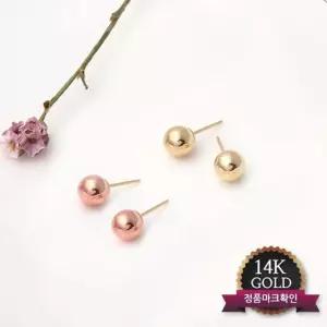정품 14K 골드 데일리 심플 4mm 금 볼 귀걸이
