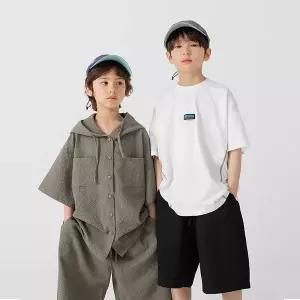 [리틀브로]B.체킹시어서커후드셔츠_카키[티셔츠E0420X01]